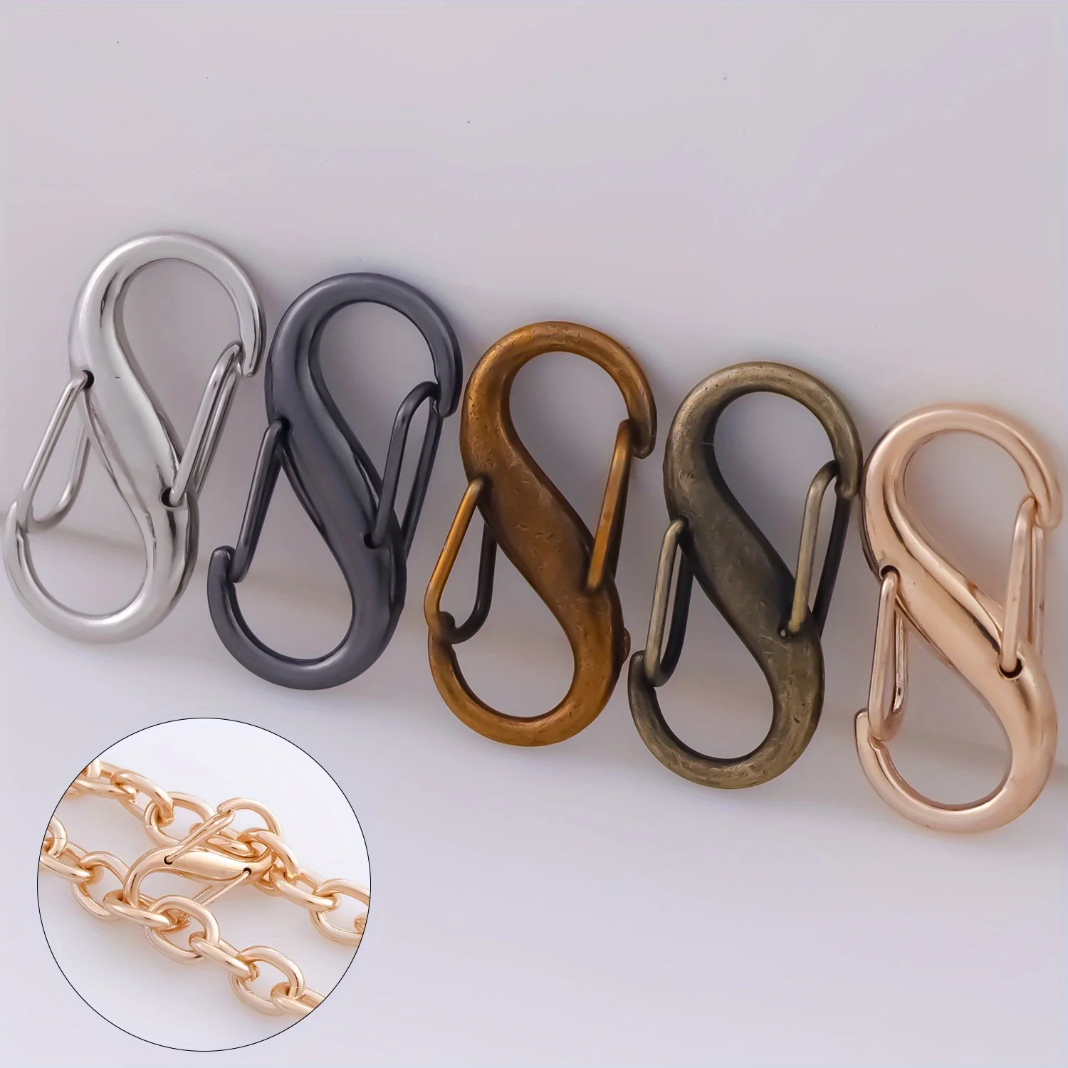 5pcs Adjustable Metal Buckles for Chain Strap, Chain Shortener Strap Clasps for DIY Chain Link Connector