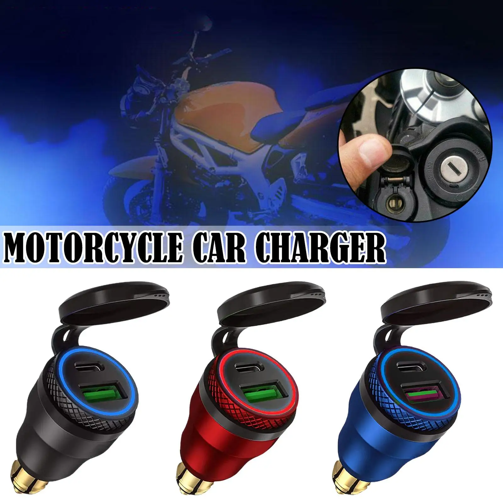 

USB Charger 30W PD Type-C QC 3.0 Quick Charger Adapter Waterproof For Hella DIN Socket Motorcycles S4C8