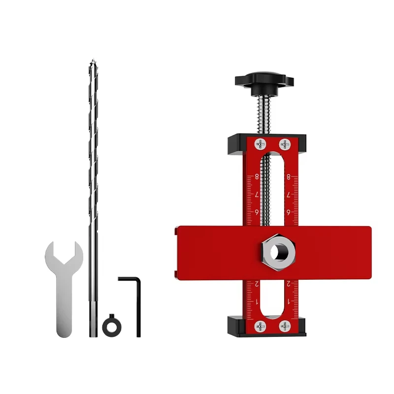 

Регулируемый деревообрабатывающий приспособление для установки дверей шкафа из алюминиевого сплава, быстрое позиционирование 2-в-1, толщина 0-75 мм, сверлильный инструмент