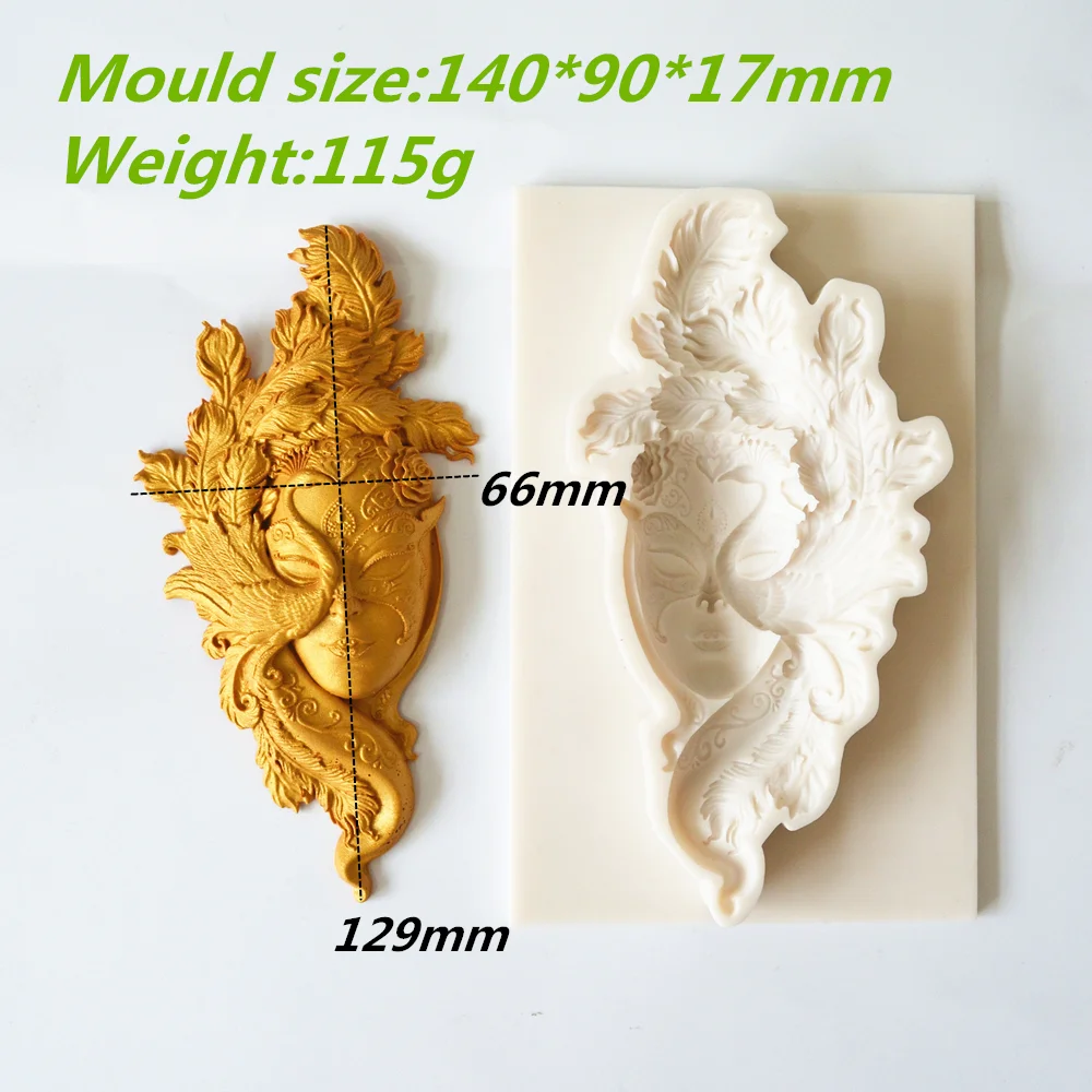 Silicone Cake Mold Feather Mask Flower Sexy Beauty European Retro Cupcake Chocolate Decoration Tools For Baking Fondant Moulds