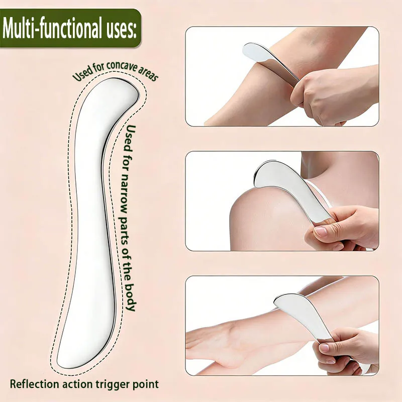 Multi-Functional Stainless Steel Gua Sha Scraper 2-in-1 Release Body Sculpting Tool Soft Tissue Release for Sports Home Use