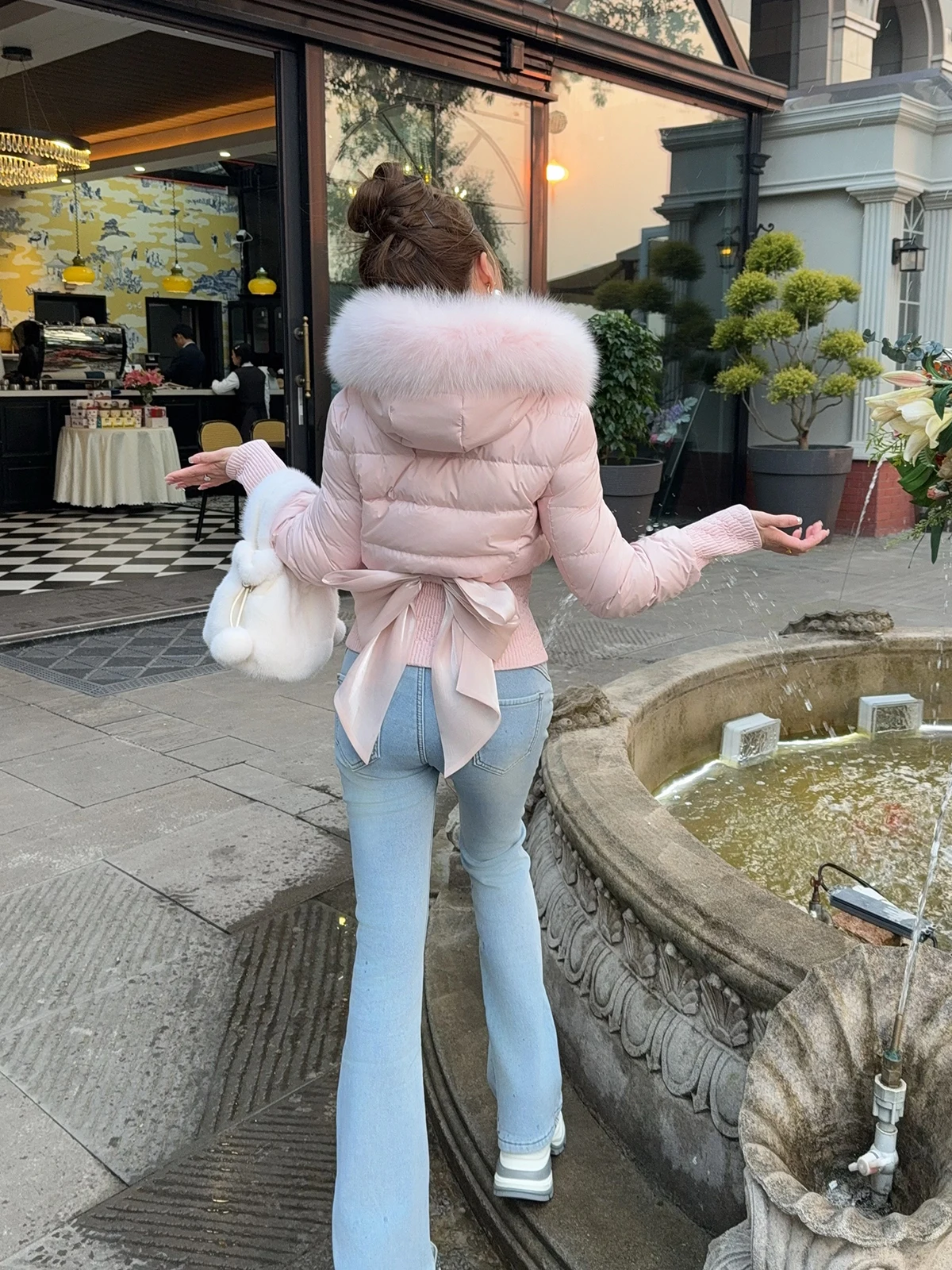 

Джинсы с высокой талией, тонкие, слегко расклешенные, универсальные, на все сезоны, повседневные, с застежкой-молнией, облегающие