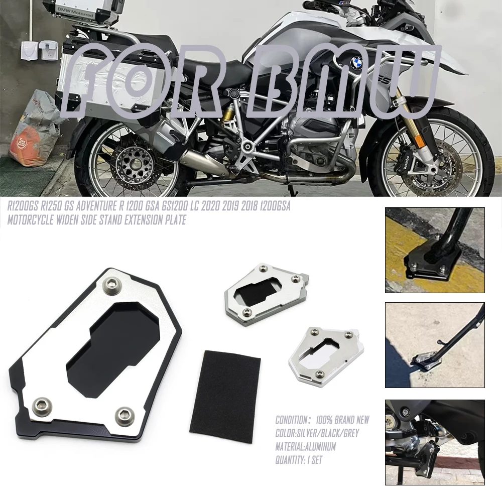 For BMW R1200GS R1250 GS Adventure R 1200 GSA gs1200 LC 2020 2019 2018 2017 1200GSA Motorcycle widen Side Stand Extension Plate