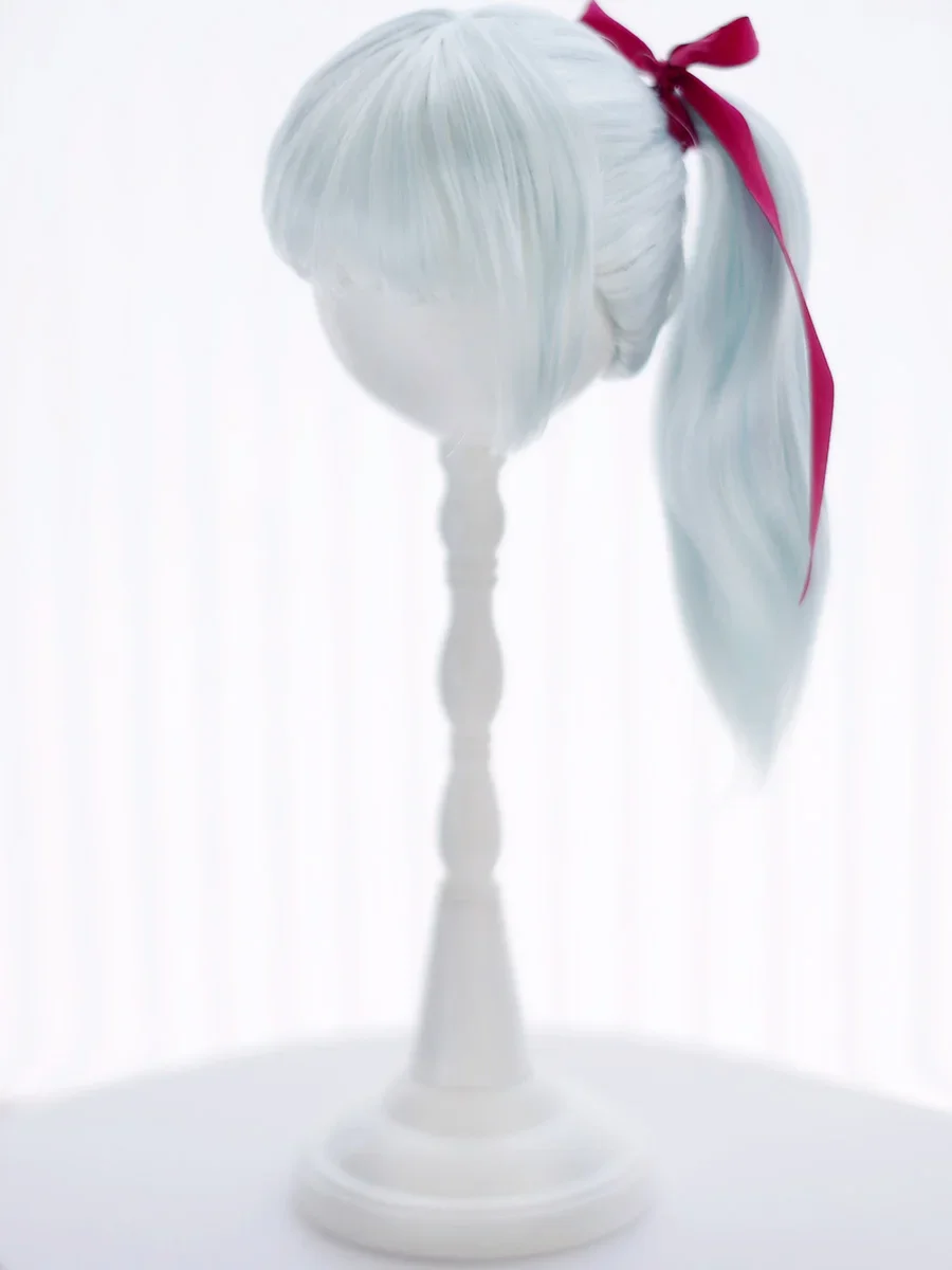 （Customize 30 Days）  1/4 1/3 MSD bjd doll wig blue color Soft silk high ponytail 1pcs