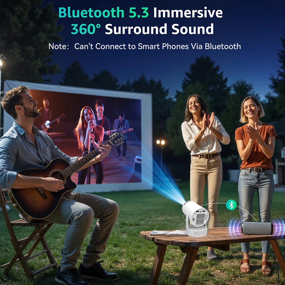 جهاز عرض ذكي محمول ثنائي النطاق WiFi 6 يعمل بنظام Android 11 Bluetooth 5.3 استمتع بالصوت والبصري عالي الدقة في أي وقت وفي أي مكان في المنزل وفي الهواء الطلق #5