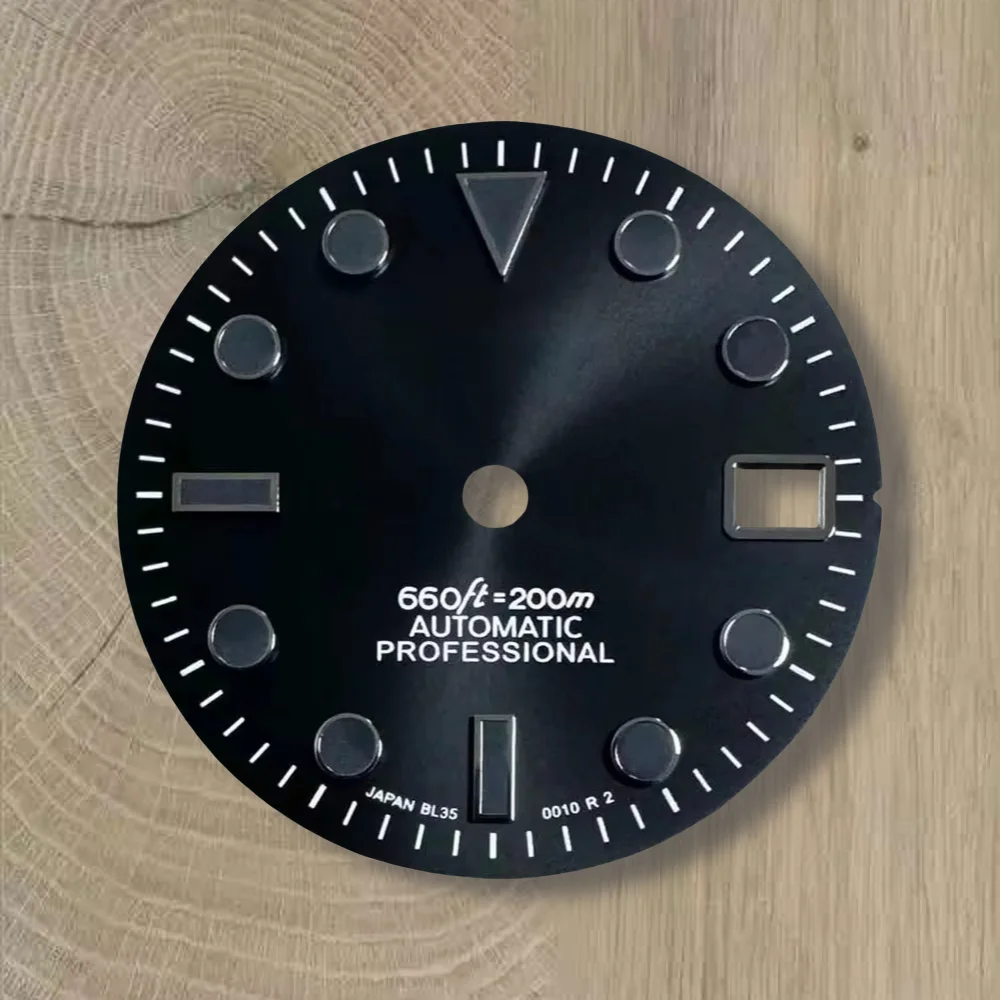 28.5mm High Quality S Logo SUB Dial Suitable For NH35/NH36 Movement No Luminous Black Diving Modification Accessories