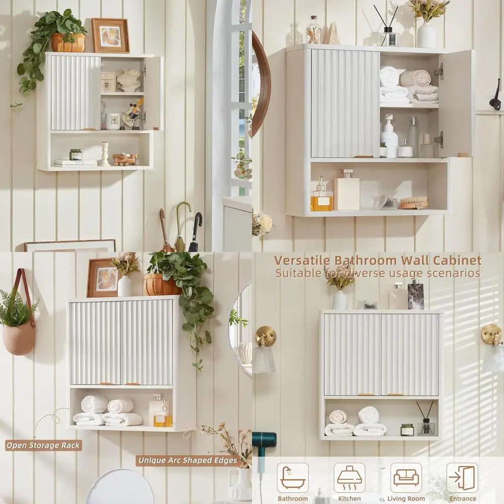 

Белый настенный шкаф для ванной комнаты с регулируемой полкой и дверцей для хранения вещей в туалете, прачечной, на кухне, в гостиной