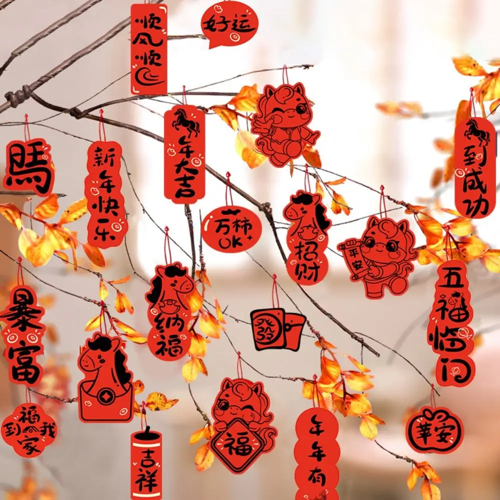 

36Pcs Chinese Traditional New Year Potted Plant Decorations Spring Festival Paper New Year Pendant Party Favors