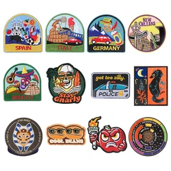 1PC Travel Attraction Embroidered Patch Iron/Sew On Romantic Badge DIY Gift For Clothes Cap Bag Jacket Trucker Hat Decoration