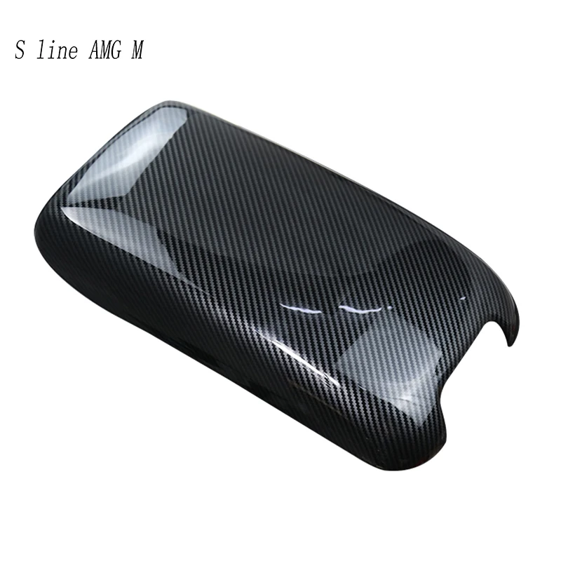 For Mercedes Benz C class W203 2002-2006 Car Stickers Stowing Tidying Armrest Box Panel Carbon fiber Cover Interior Accessories