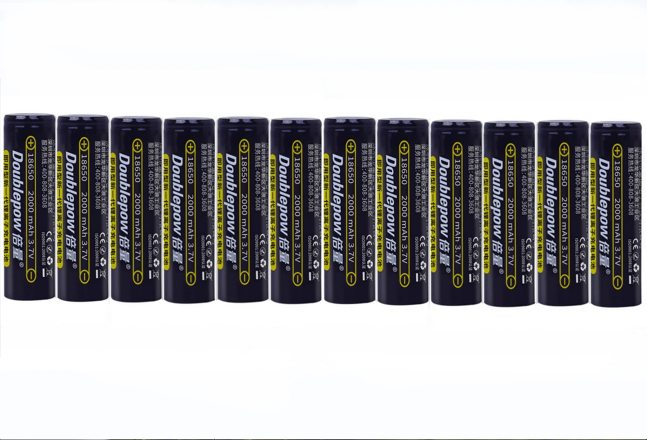 12pcs/lot New 18650 lithium ion rechargeable battery 3.7v 7400mWh 2000mAh 18650 flashlight rechargeable battery