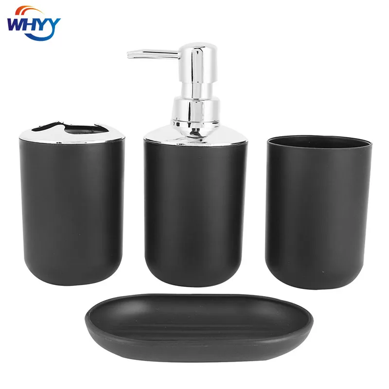 Plastic Bathroom Accessories Sets Toothbrush Holder Gargle Cup Soap Dish Liquid Soap Dispensers for Shower Home Supplies