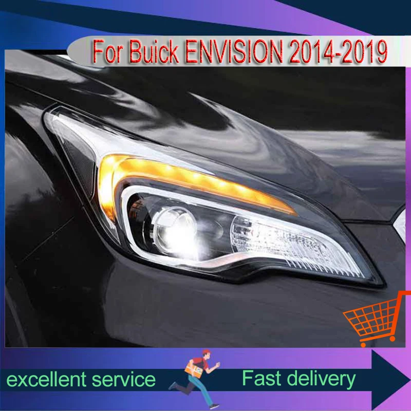 Powerful Headlights for Cars Buick ENVISION 2014-2019 Front Lamp Decorative DRL LED Signal Car Lights for Vehicles Accessories