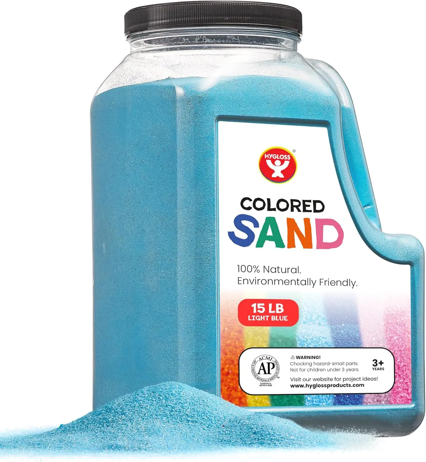 Colored Play Sand - 15 lb Light Blue Craft Sand for Sand Art, Christmas Gifts & Decorations, DIY Projects, Classroom Activities,