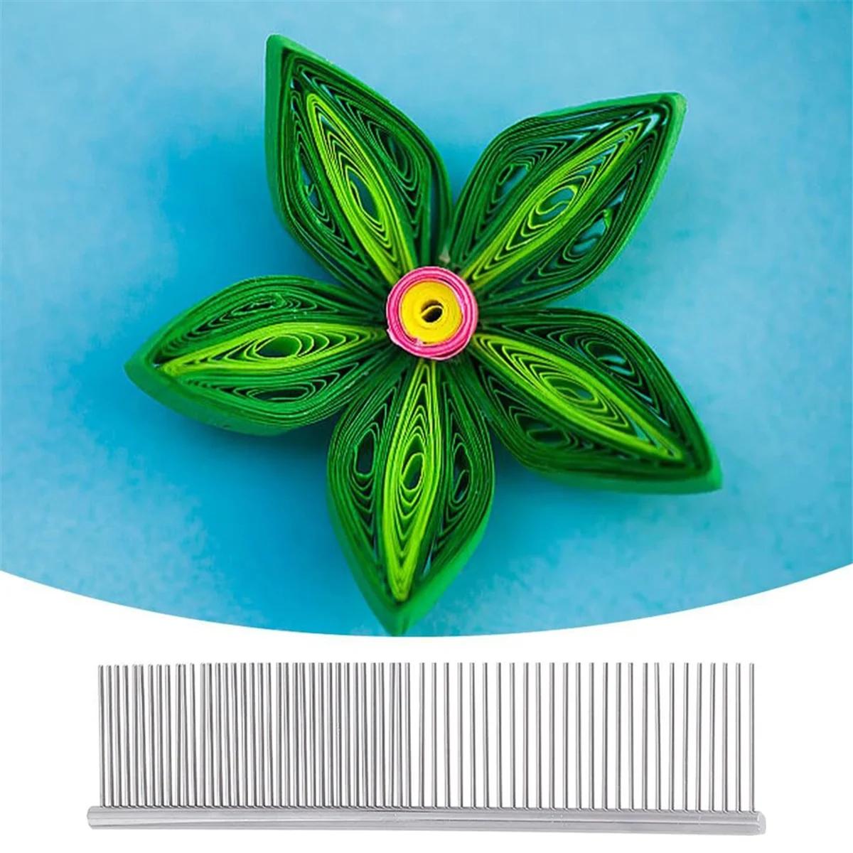 B-T 3 Sizes Paper Quilling Tool Comb Carding Holder Create Strip Loops Silver Stainless Steel Teeth Paper Quilling Tool