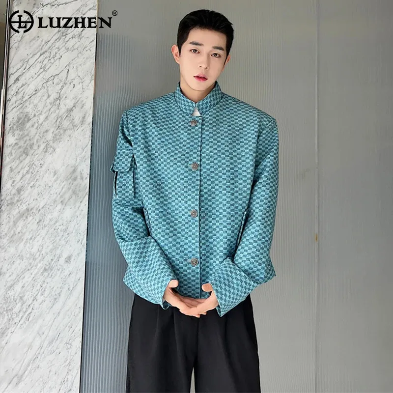 

LUZHEN 2024 Autumn Fashion Elegant Casual Jacket Men's Trendy Handsome Pockets Decorate Niche Design Original Outerwear LZ3644