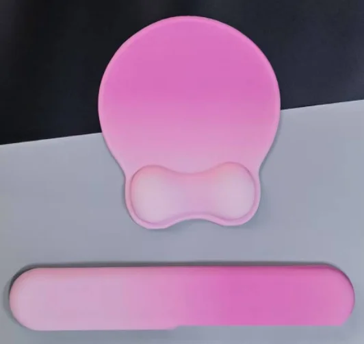 Silikon-Handgelenkauflage für Mauspad, konkaves ergonomisches Design, runde Form, rutschfeste Schreibtischunterlage für Büro und Gaming – Detail 7