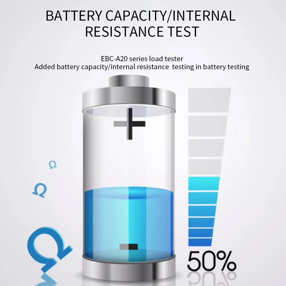 EBC-A20 Digital Battery Tester Electronic Battery Capacity Teste High Power Internal Resistance Testing Meter for Battery