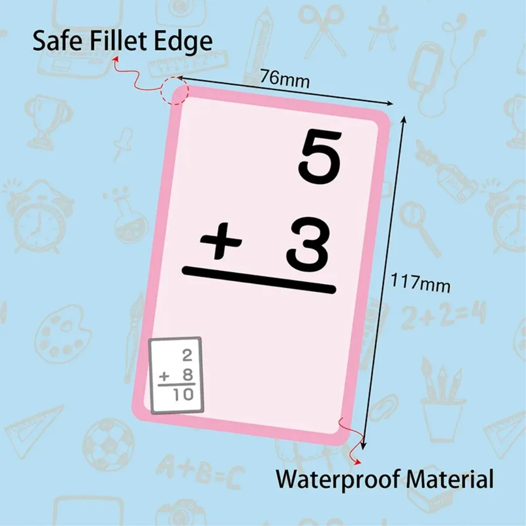 36 pçs adição de matemática subtração divisão de multiplicação apagável número reutilizável cartões de aprendizagem das crianças brinquedo de ensino de matemática quente