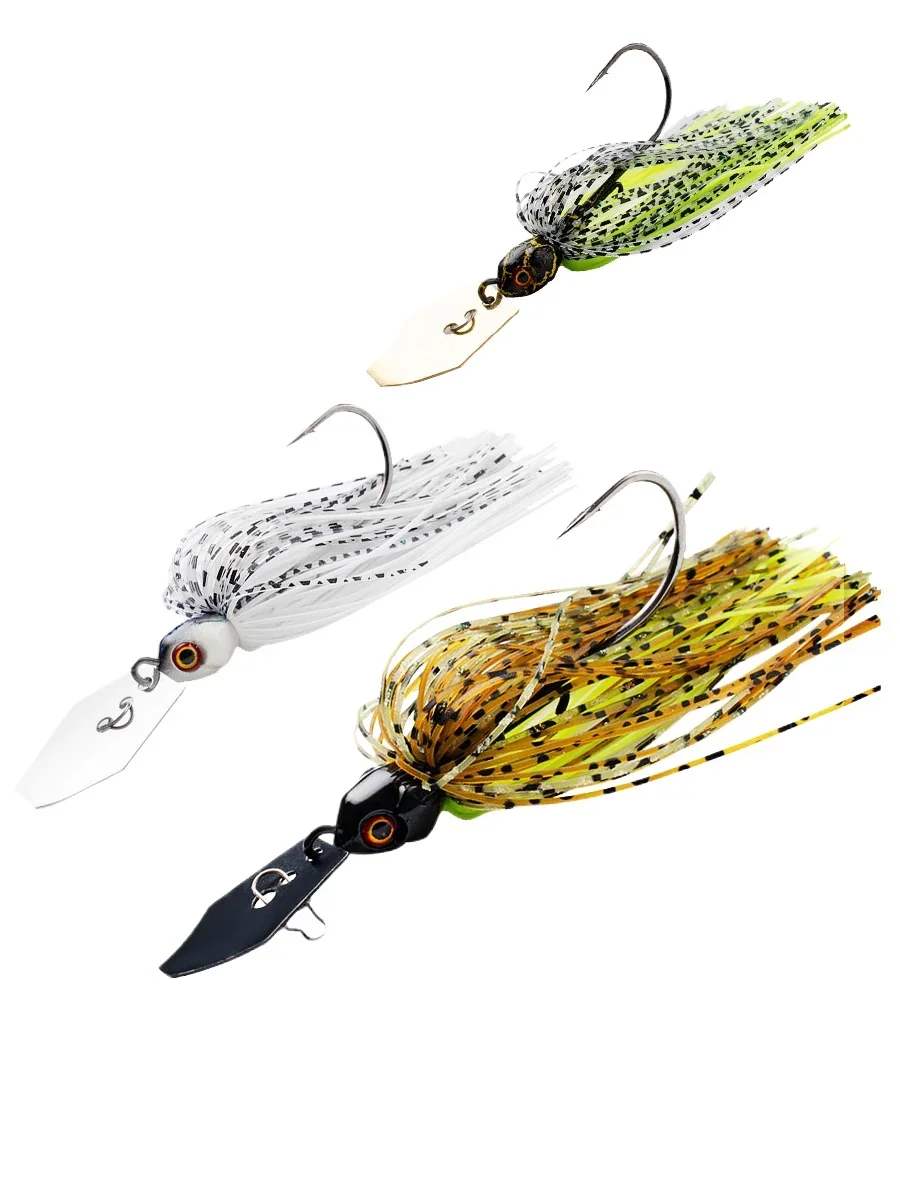 

Water block board Hooker composite glitter rotating Luya bait bass reaction bait lead head hook anti-hanging black pit