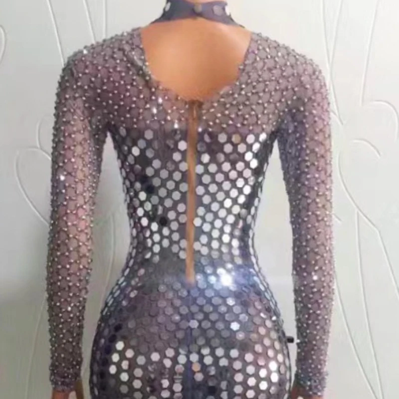 زي Hive Club Bar أنثى مغنية مثيرة ضيقة ترتر فريق الرقص حفلة Abito فاخرة أنيقة حفل Vestidos De Graduaciones Mujer