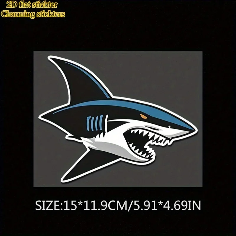 

1 шт., привлекательная наклейка с очаровательной акулой-многоразовая виниловая наклейка для мотоциклетных шлемов, декор для велосипедных рамок на холодильник