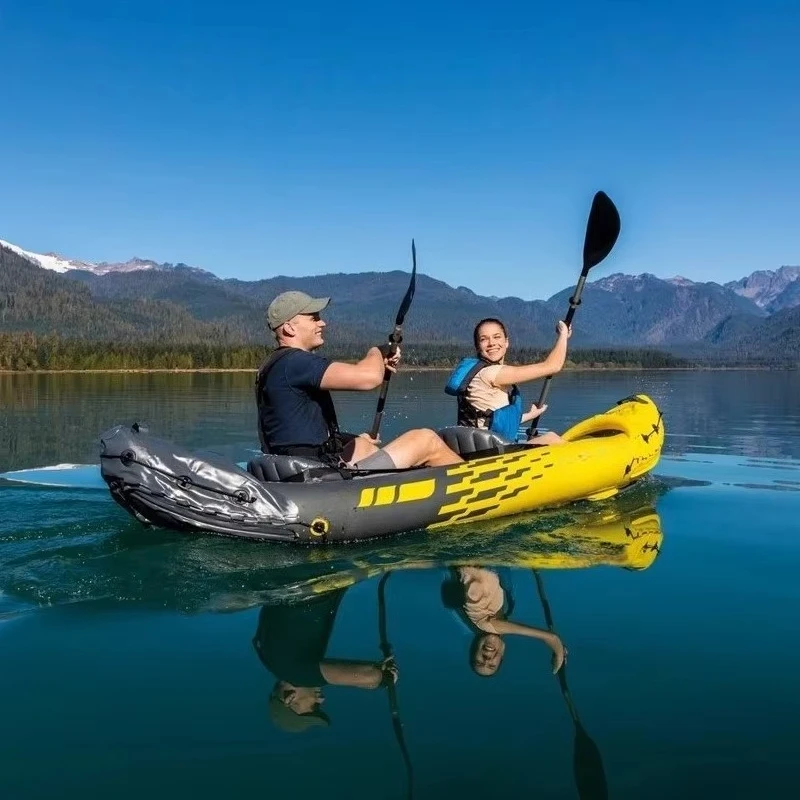 Inflatable Kayak Boat Thickened Rubber Extra Large Fishing Outdoor Assault Boat Capacity 2 Persons Steamship