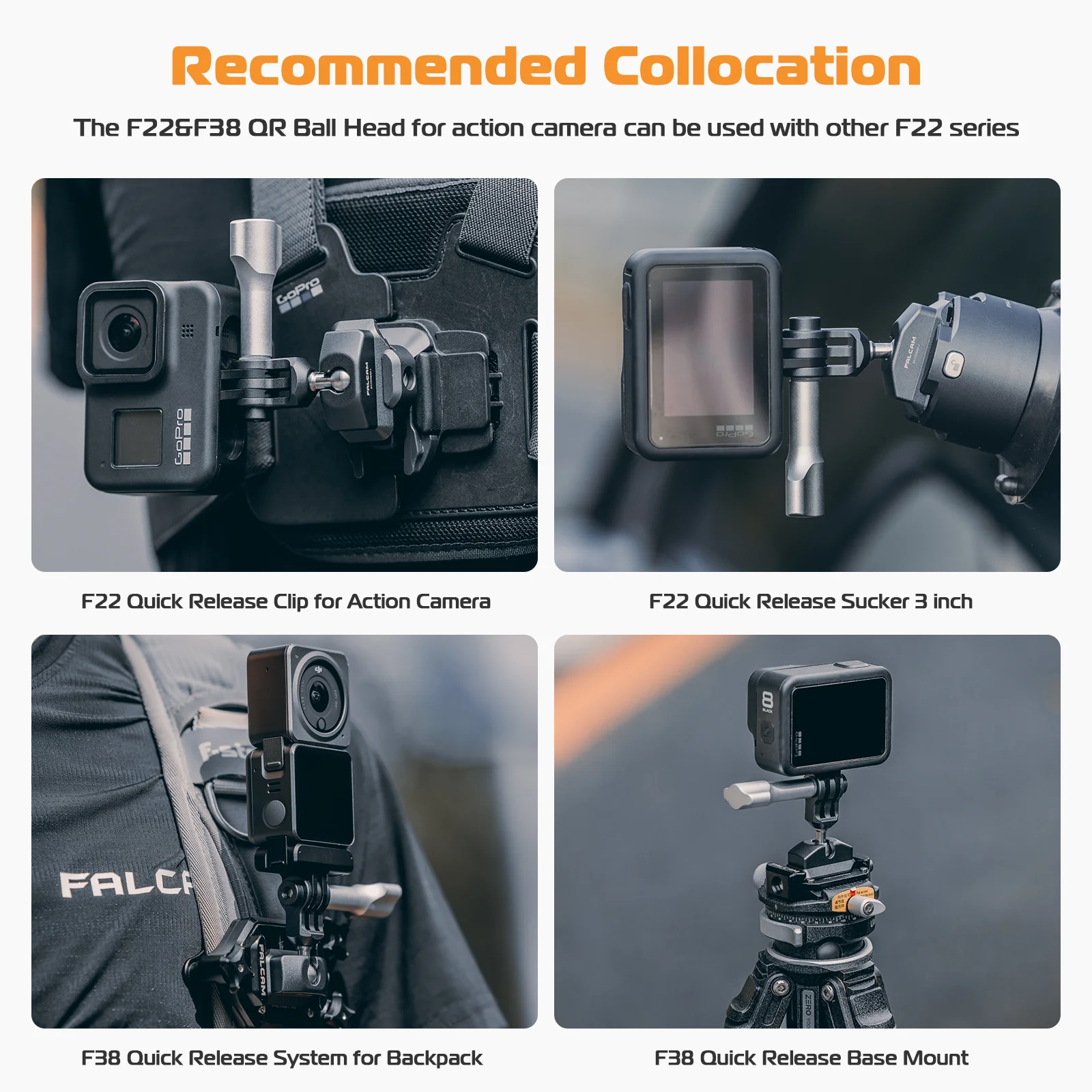 Ulanzi Falcam F22 Quick Relase Plate Action Camera Base Mount Clip for GoPro Hero 12/11/10/9/8/7 DJI Osmo Action 2 3 Accessories - Image 6