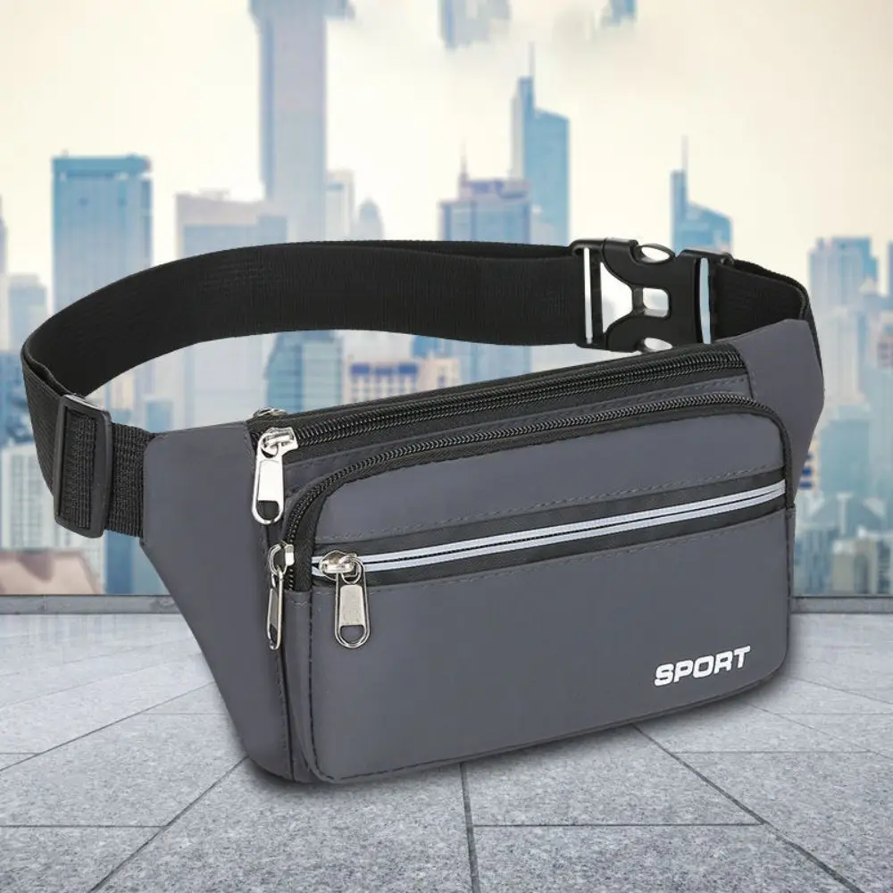 

Large Capacity Running Waist Bag Multiple Pockets Anti Splash Sport Fanny Pack Wear-resistant Wallets Mobile Waist Bag Men