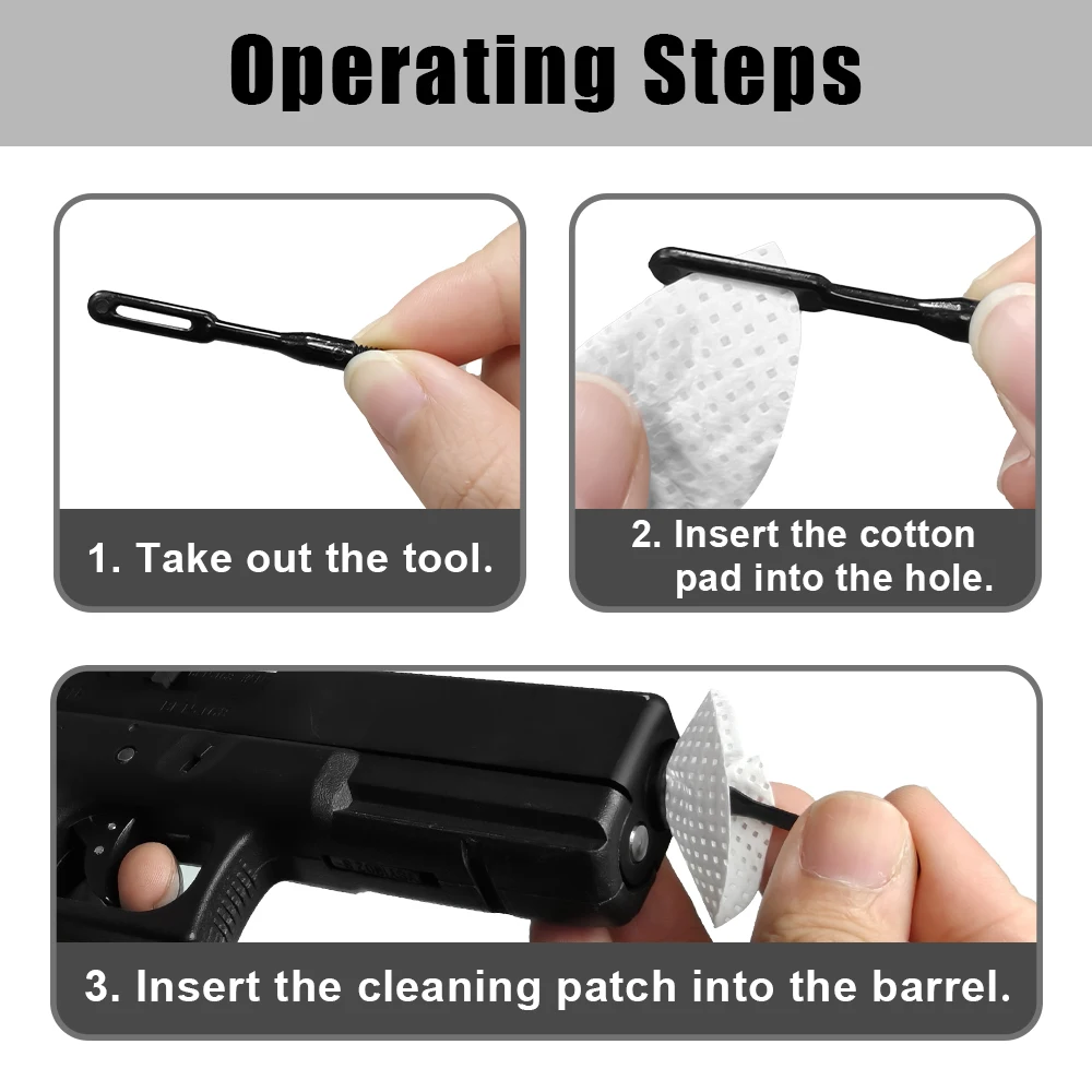 200pcs Gun Cleaning Patches Cotton Wipe Patches Highly Absorbent Lint Free Cloth for Pistol Rifle Shotgun Gun Cleaning Accessory