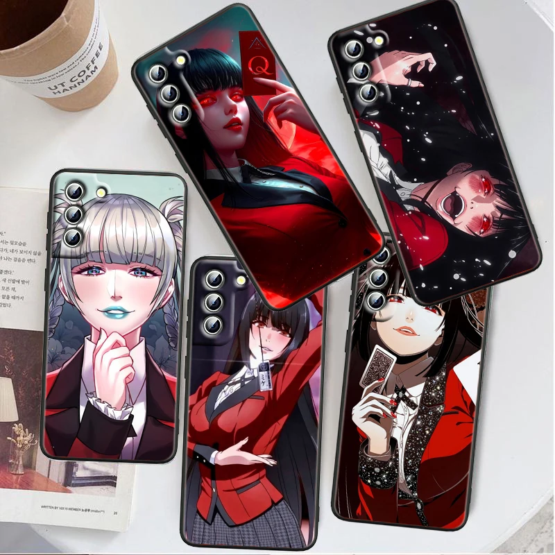 

K-Kakegurui Anime Cute For Samsung Galaxy S24 S23 S22 S21 S20 FE S10 S10E Plus Ultra Pro Lite 5G Black Soft Phone Case