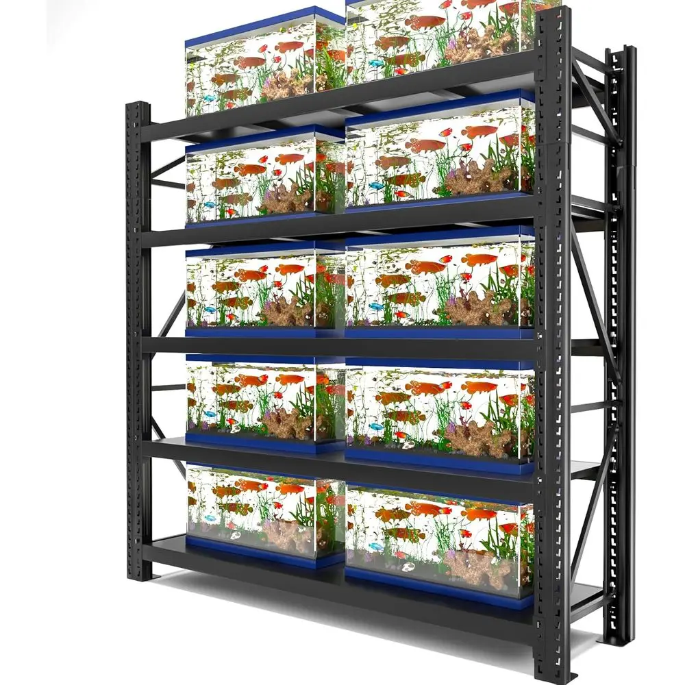 

Сверхпрочные металлические стеллажи увеличенного размера - 78,7 ширина, 5-ярусная полка для хранения, грузоподъемность 8000 фунтов, 23,6 глубина x 78,7 ширина x 98,4 высота.