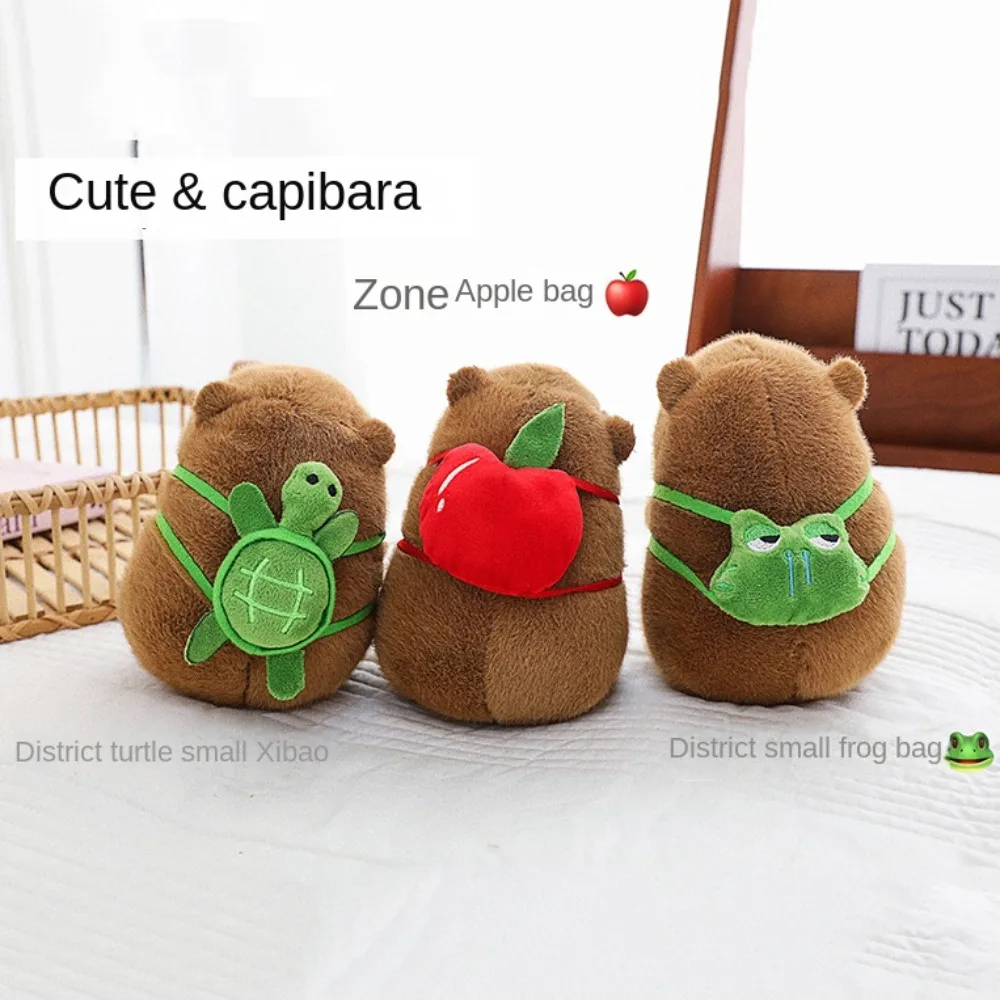 Peluche Capybara en coton doux et marron, jouet en peluche moelleux, dessin animé, animal mignon, décor de chambre