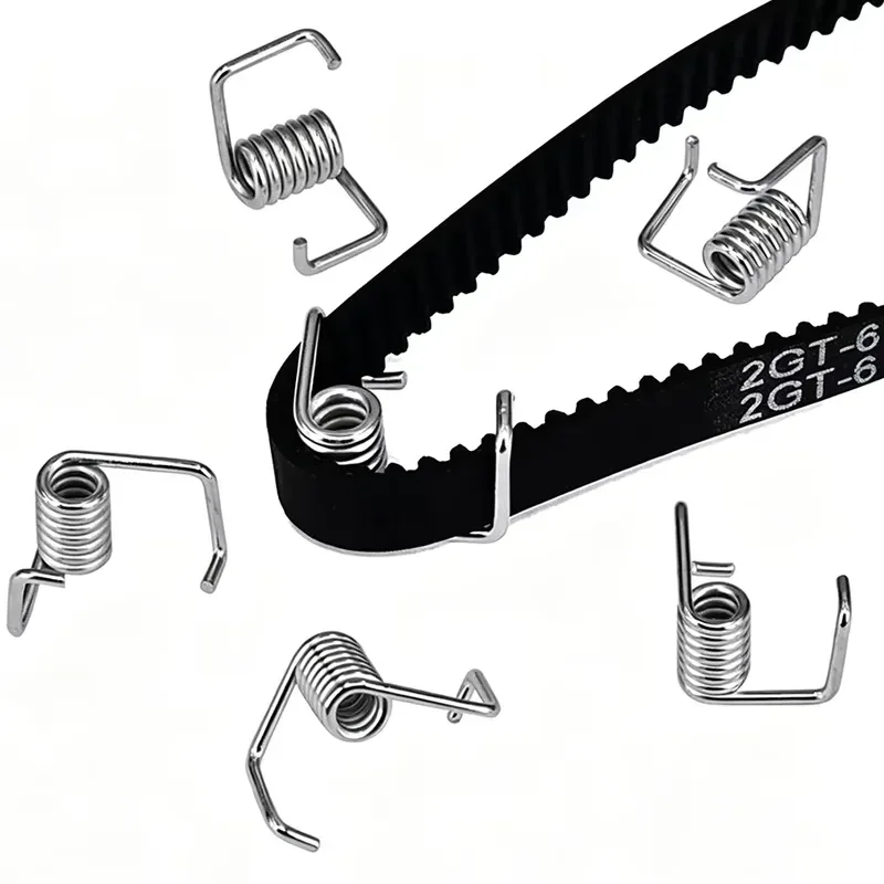 50Pcs GT2 Timing Belt Locking Torsion Spring Stainless Steel Tension Spring for 6mm Width Synchronous Belt 2GT Belt Tension