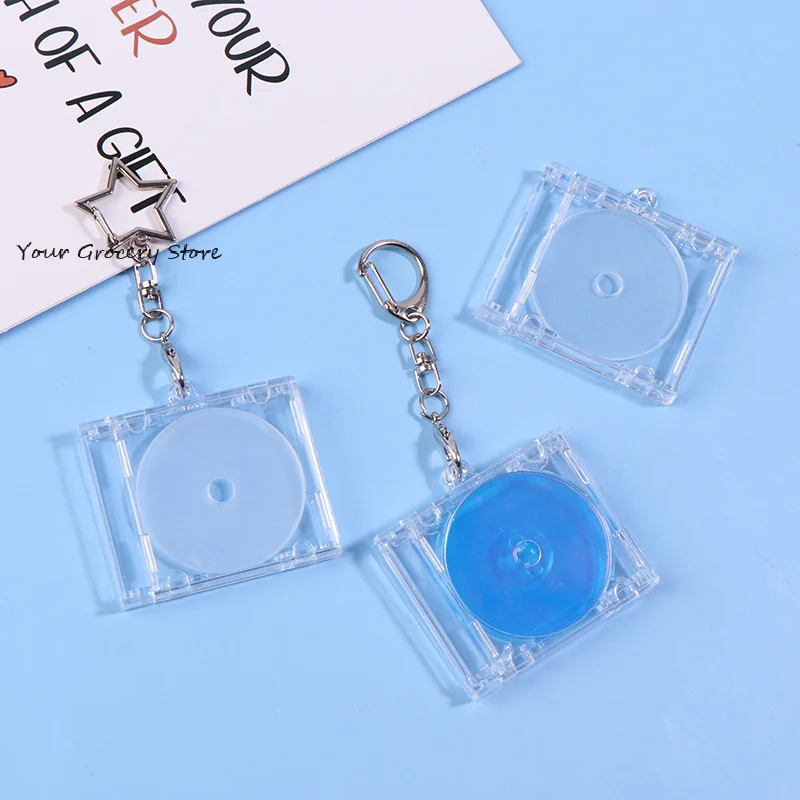 1set Mini NFC Functional CD Disc Case Key Chain Peripheral Commemorative Album Key Holder For DIY Backpack Pendant