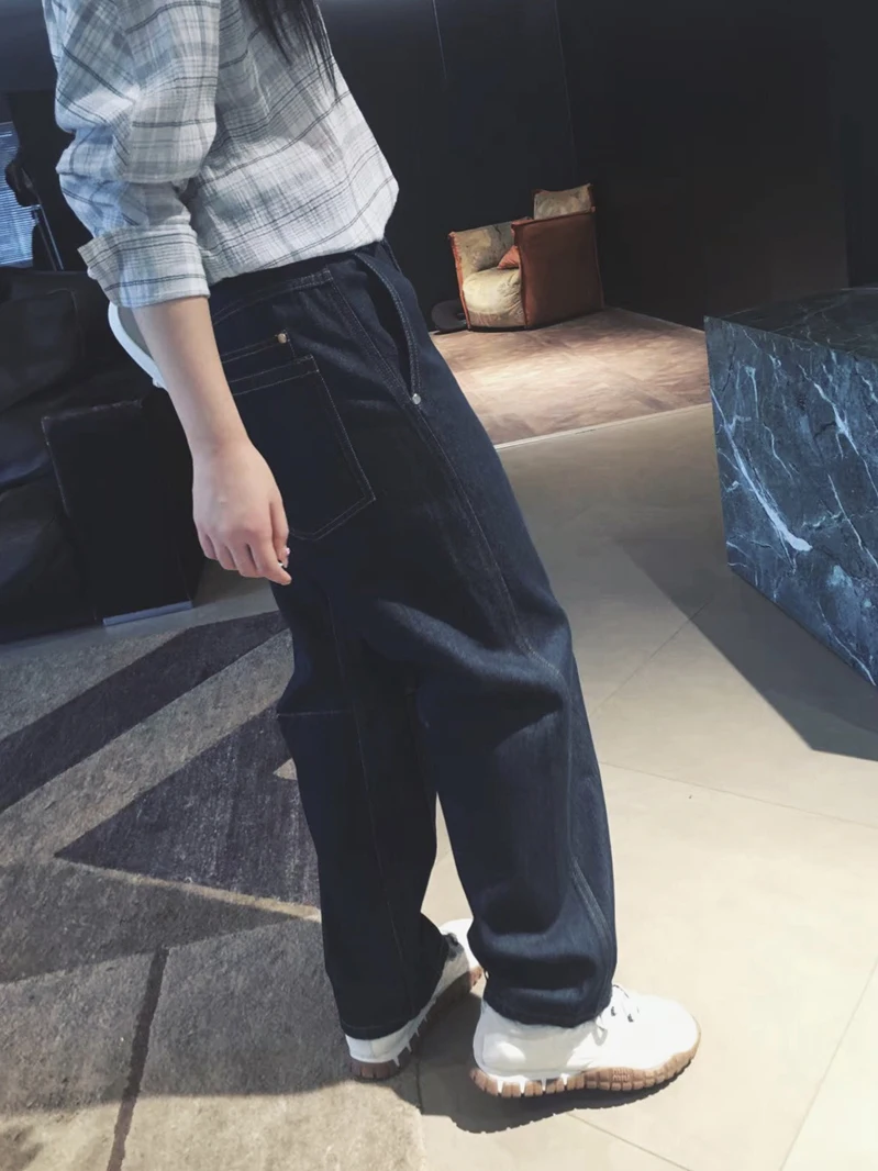 

Джинсы Cuijia Premium из хлопка Tenaci Blue Dyed Scythe Denim, повседневные, приталенные, для женщин