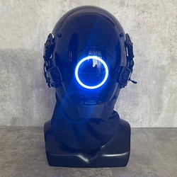 CyberPunk Mask 7 Kinds Of Color Selectable Led Samurai Circular  LED Cosplay SCI-FI Helmet Party Toys For Men and Women