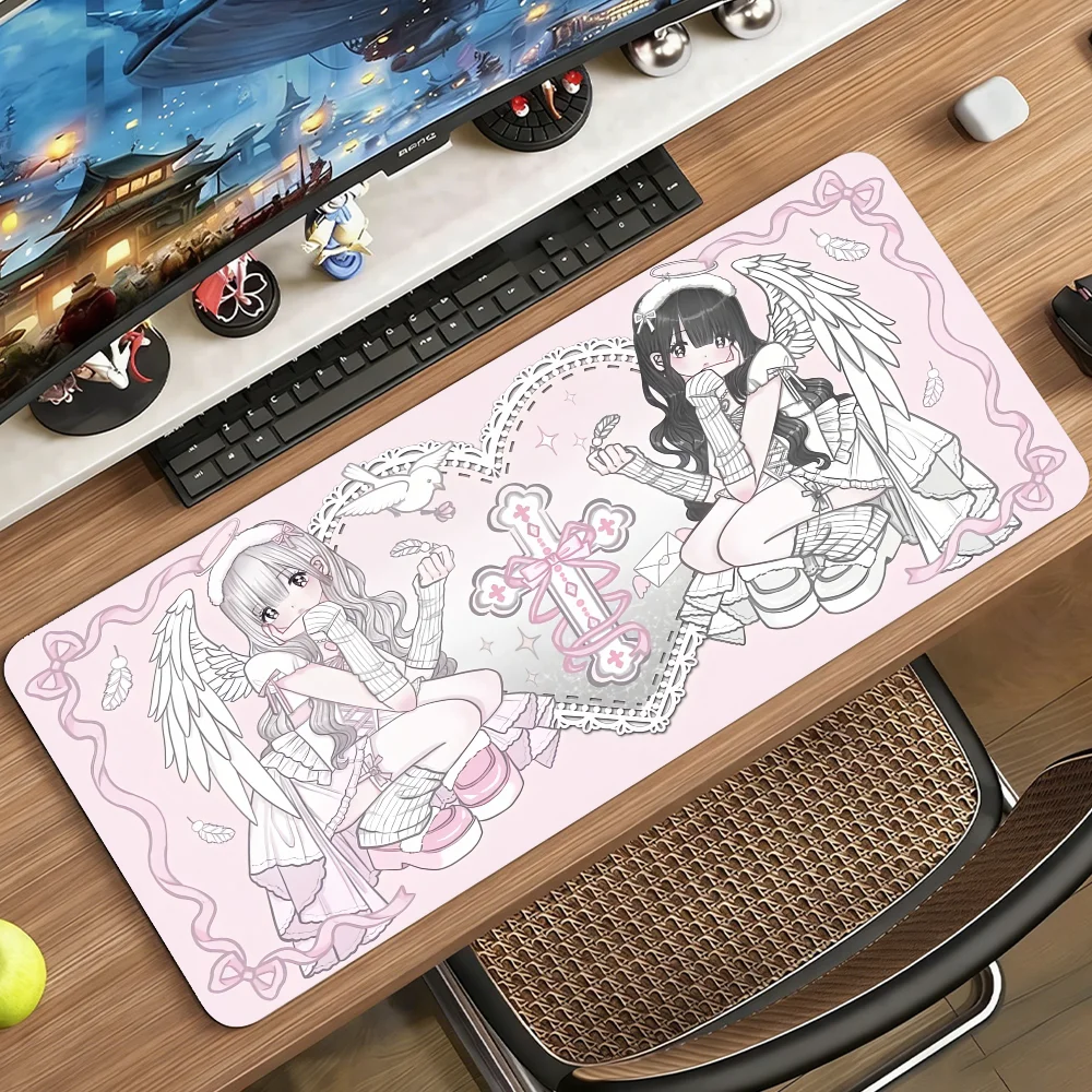 Cute Jirai Kei Mouse Pad Computer Laptop Rubber Non-slip Mouse Mat Mousepad Gamers Decoracion Desk Mat view 3