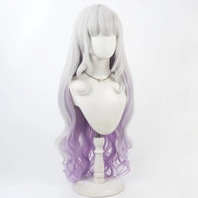 NIJISANJI الظاهري يوتيوب Vtuber Murasaki Shion Cos شعر مستعار تأثيري هالوين كرنفال حفلة الشعر الاصطناعية ألياف مقاومة للحرارة