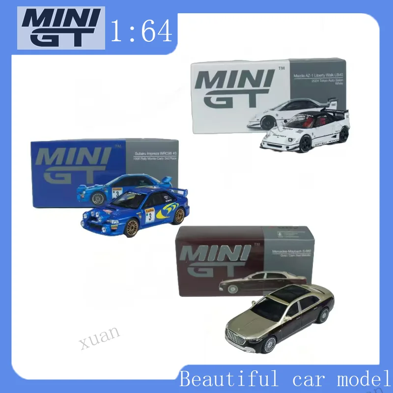 

MINIGT 1:64 Mercedes Maybach S680 Mazda AZ-1 LB40 Subaru Lmpreza WRC Alloy Car Model Collection