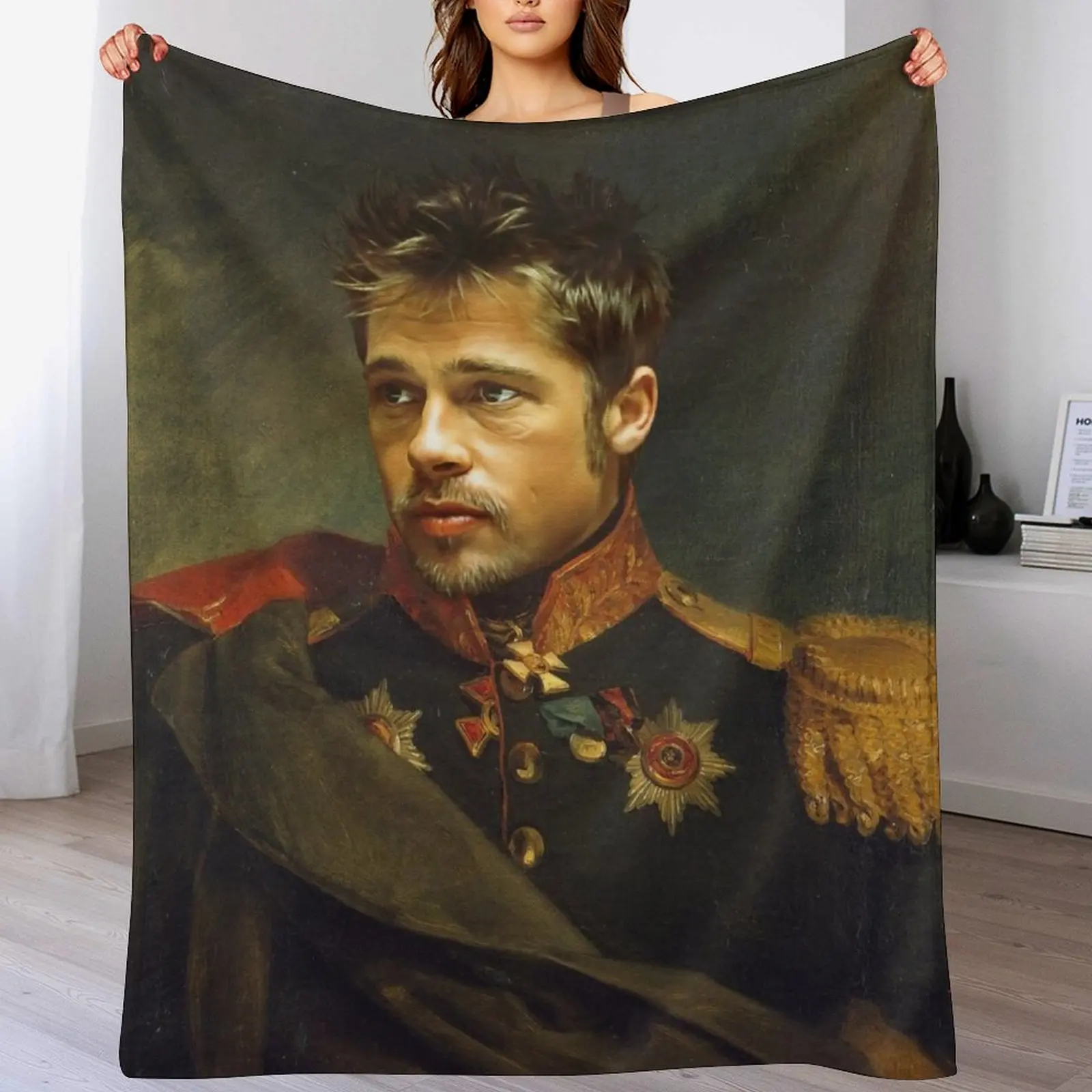 

Brad Pitt - replaceface Throw Blanket Stylish Decor Blanket Gift for Friends Roommate