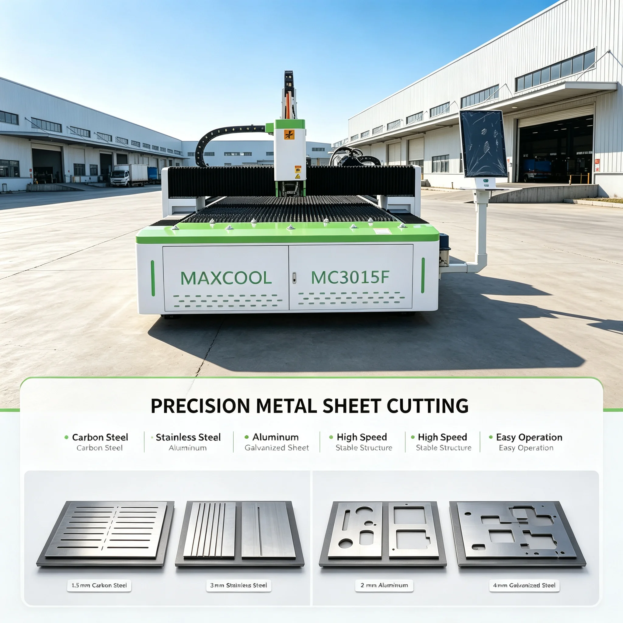 3000×1500mm MC3015F Fiber Laser Cutting Machine Industrial CNC Metal Laser Cutter High Speed Sheet Metal Processing Equipment