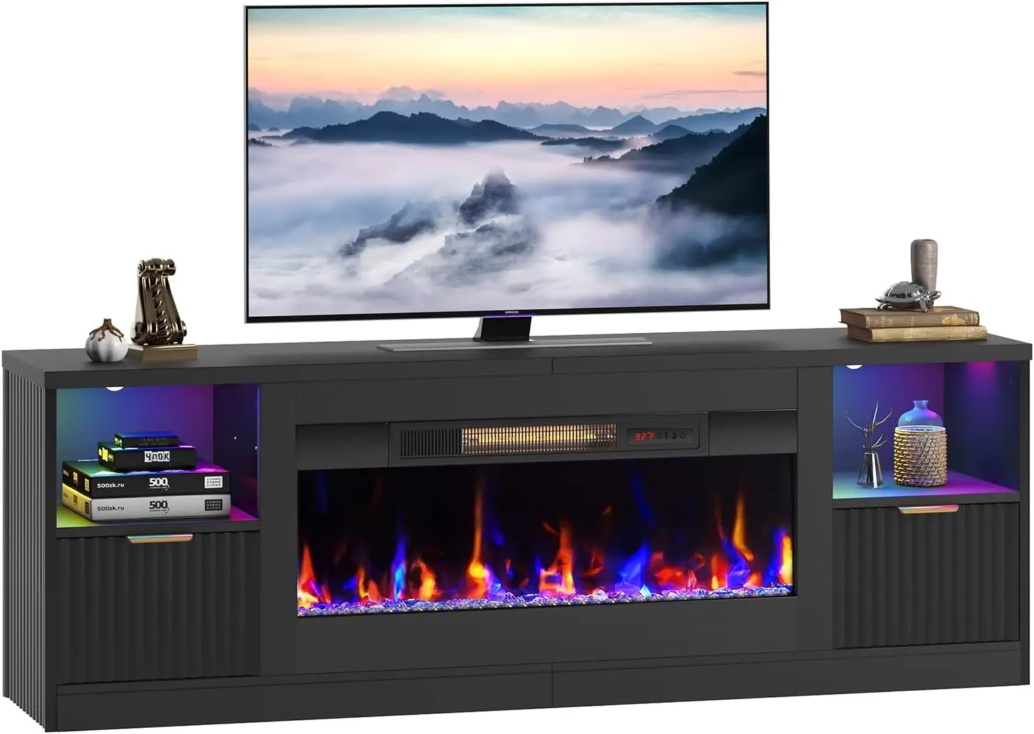 Bestier 70” Fireplace Tv Stand For Tvs Up To 80