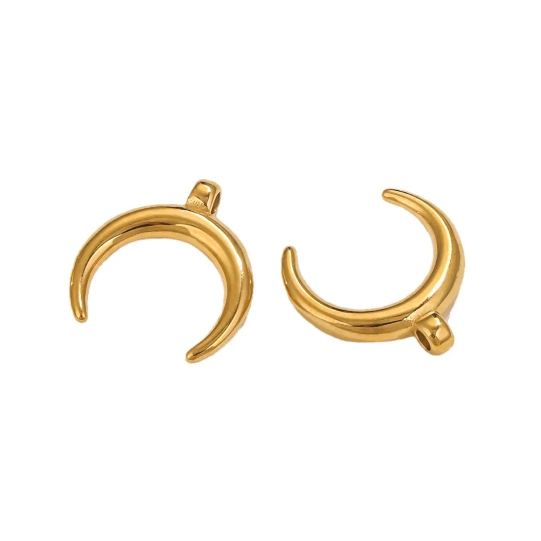 Stainless Steel Crescent Charms Moons Pendants for Sweater Chains Necklace DIY Jewelry Making Supplies Accessories