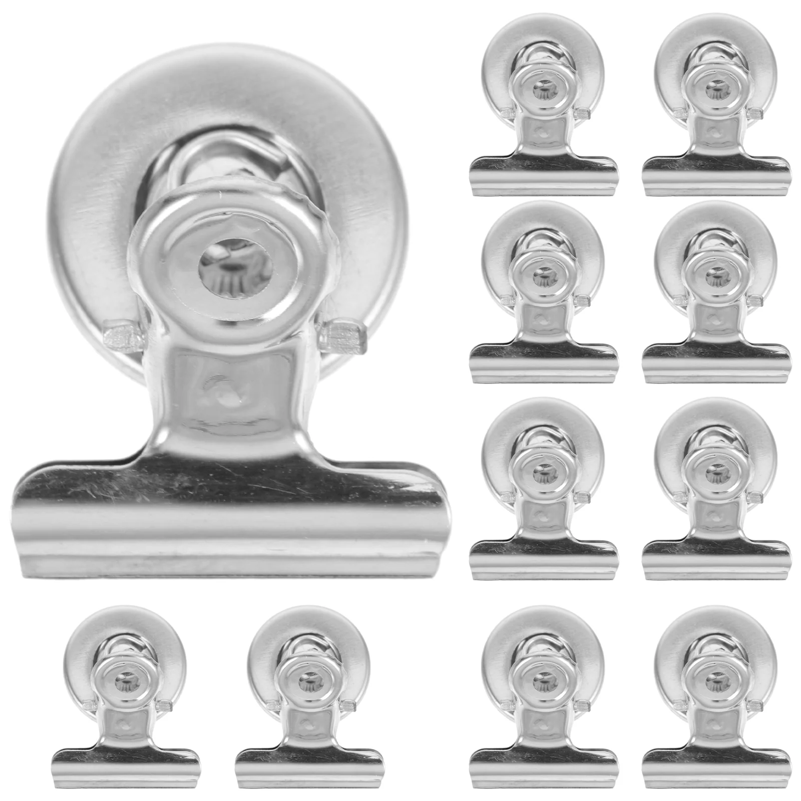 12 Pcs Magnets Magnetic Clip Refrigerator Clips Calendar Holder Kitchen Silver Child Office