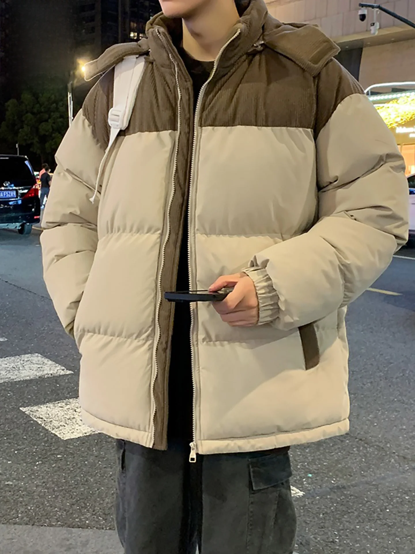 

Зимняя теплая куртка TUCANO с отстегивающимся капюшоном для мужчин и женщин, повседневная, свободного кроя, из хлопка и полиэстера, защита от холода