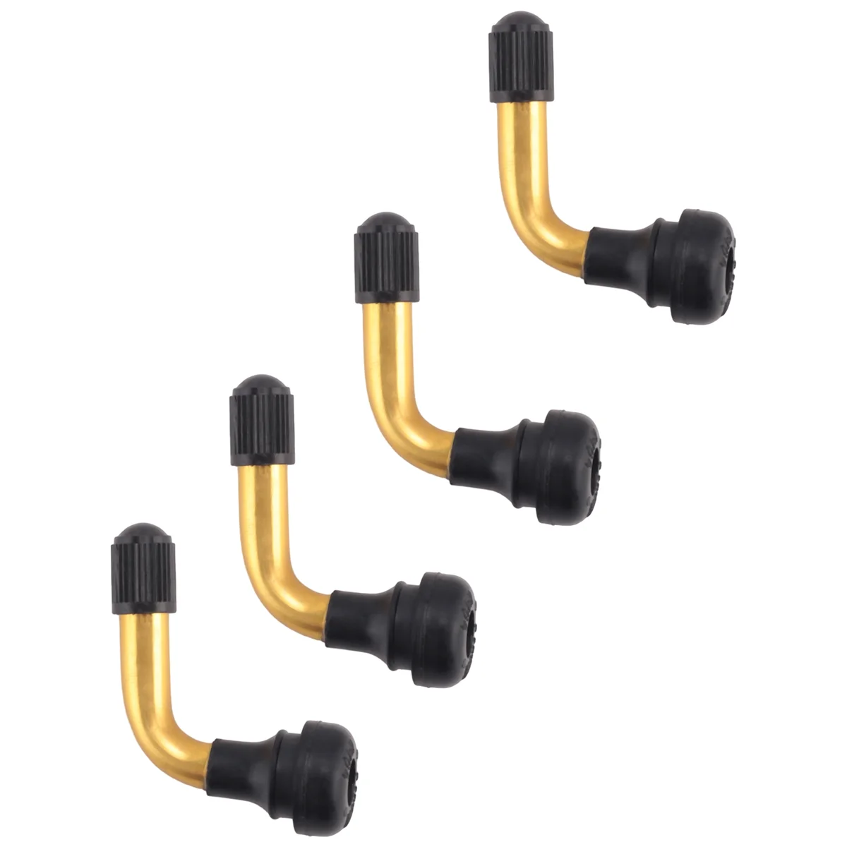 4Pcs Tyre Valves Stem Right Angle Snap-in Rubber 90 Degree Brass for Electric Scooter and M365 Electric Scooter