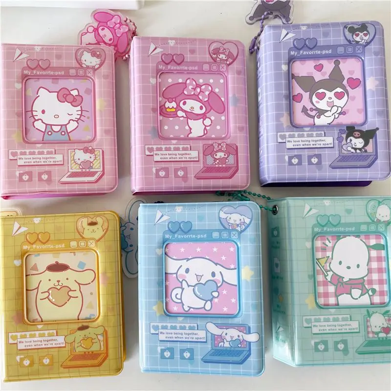 

Hello Kitty Y2k Photo Album Kawaii Sanrio 3-Inch Storage Photo Album Cute Card Holder Mini Truck Accessories Cards Collect Toys