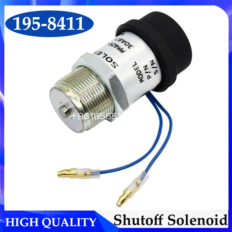 MM409-67001 195-8411 30L87-00060 30A87-00060 7413147 Excavator Fuel Shutoff Solenoid for S3L2-E2 S4L2 L2E K3 E305C/K4N EB12.4