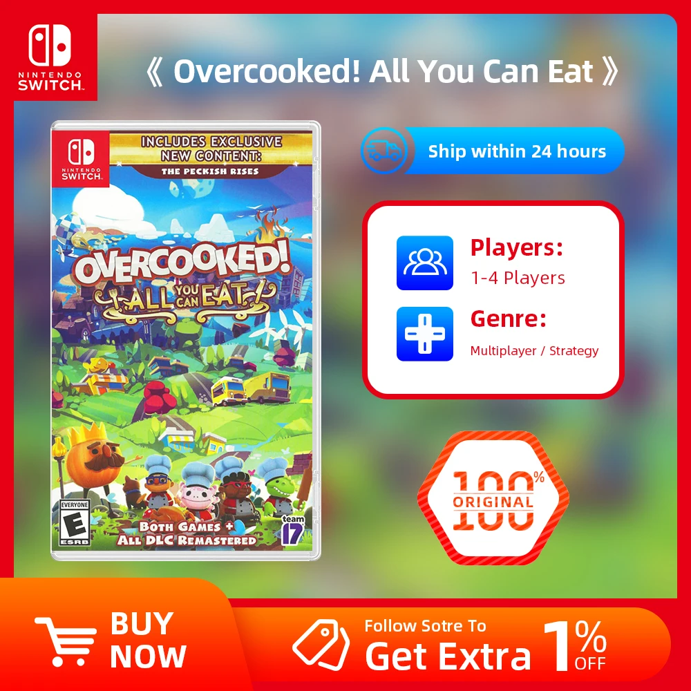 Nintendo Switch Game Deals- Overcooked All You Can Eat -  Games Cartridge Physical Card Simulation Multiplayer Strategy